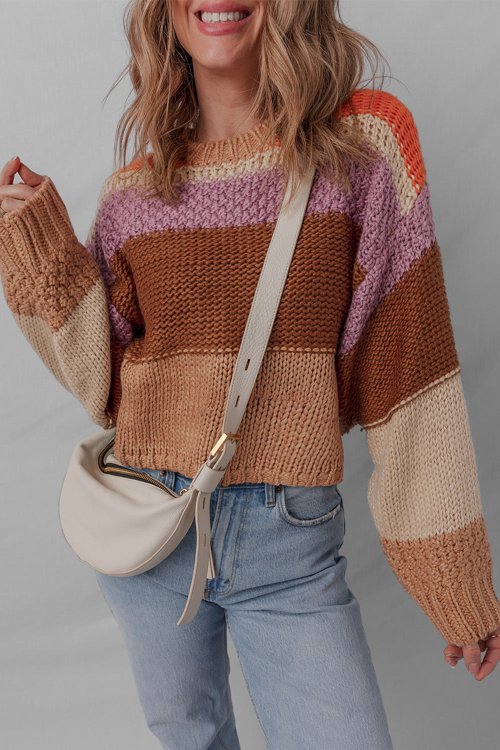 Lydia Cropped Knitted Sweater Threaded Pear