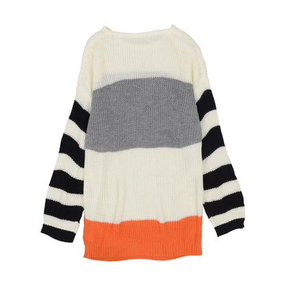 Mixed Striped Oversized Sweater