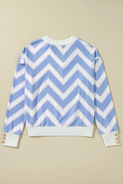 Whitney Striped Print Oversized Top