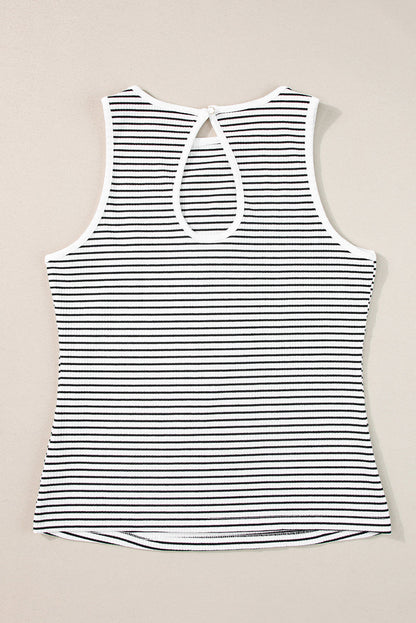 Bethany Striped Knit Sleeveless Tank