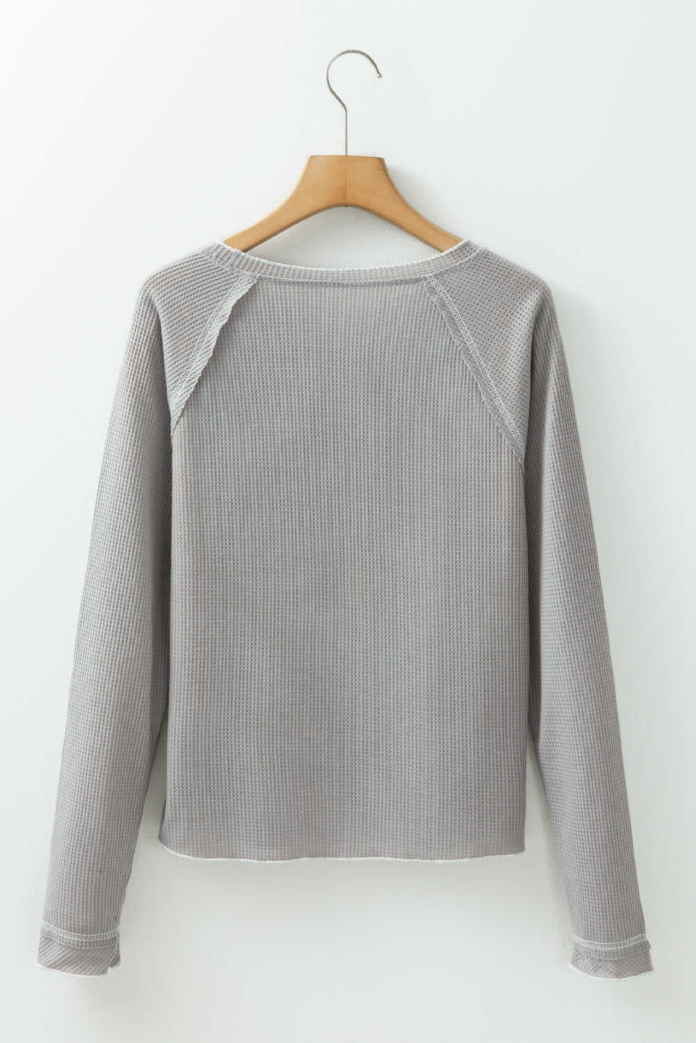 Daisy Textured Round Neck Long Sleeve Top Threaded Pear