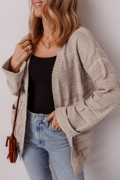 Athena Knit Open Front Chic Cardigan with Pockets