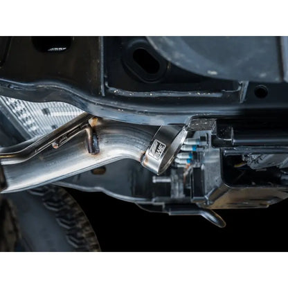 AWE Tuning 2021+ Ford Bronco 0FG Dual Rear Exit Exhaust w/Diamond Black Tips & Bash Guard NP Motorsports