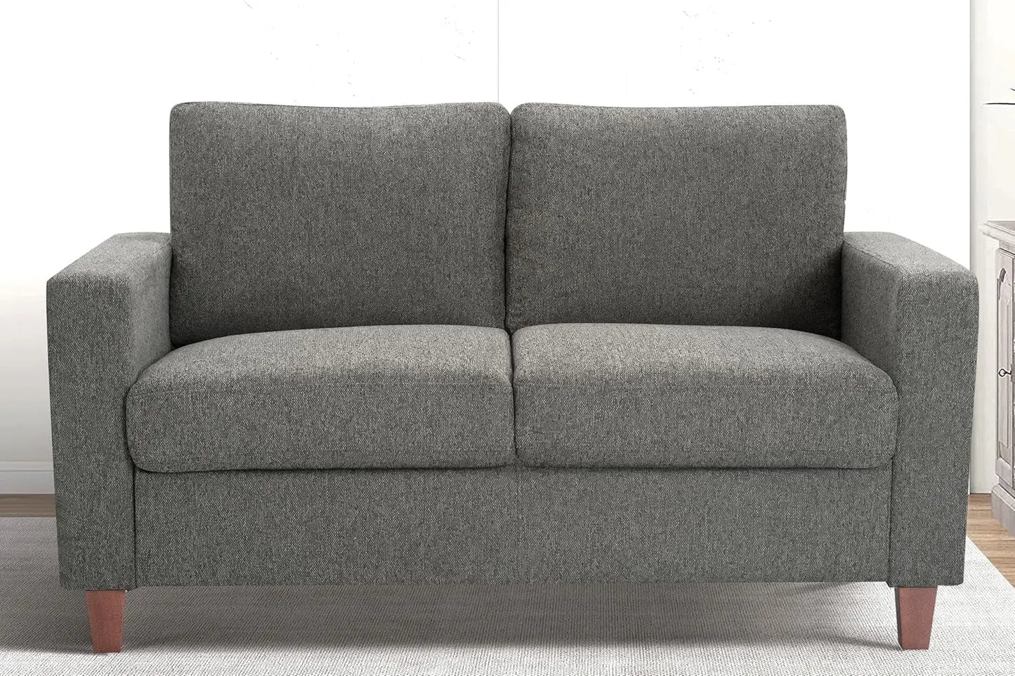 Miles 2 Piece Couch And Loveseat Set With Reversible Pillows Grey ShipItFurniture