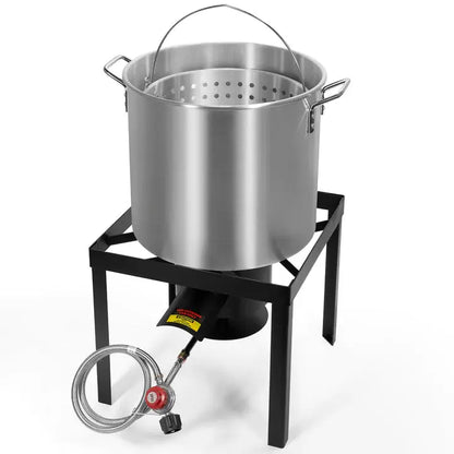Barton Outdoor 64 Quart Fly Boil Deep Fryer 100,000 BTU Propane Stove Burner Set Barton