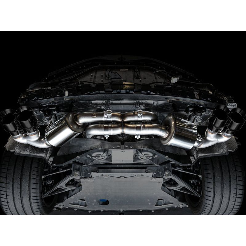 AWE Tuning 2020+ Chevrolet Corvette (C8) Touring Edition Exhaust - Quad Diamond Black Tips NP Motorsports