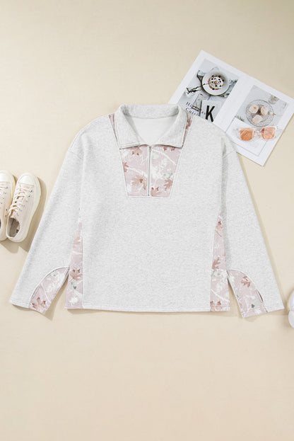 Olivia Patchwork Zipped Collar Pullover