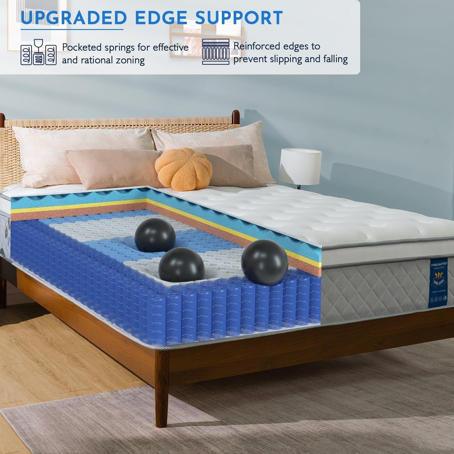 Queen 12 Inch Hybrid Mattress with Memory Foam Comfort ShipItFurniture