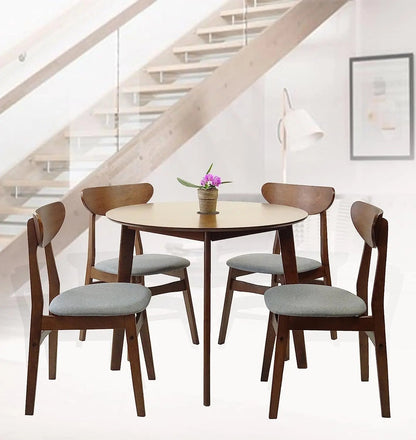 Solid Wood round Table and Side Chairs Set-0