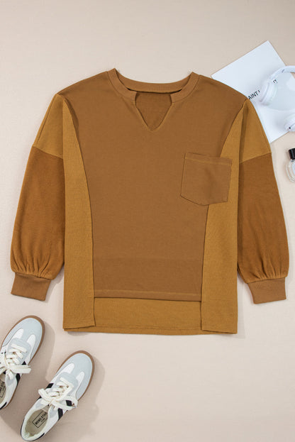 Isabella High Low Patchwork Sweatshirt