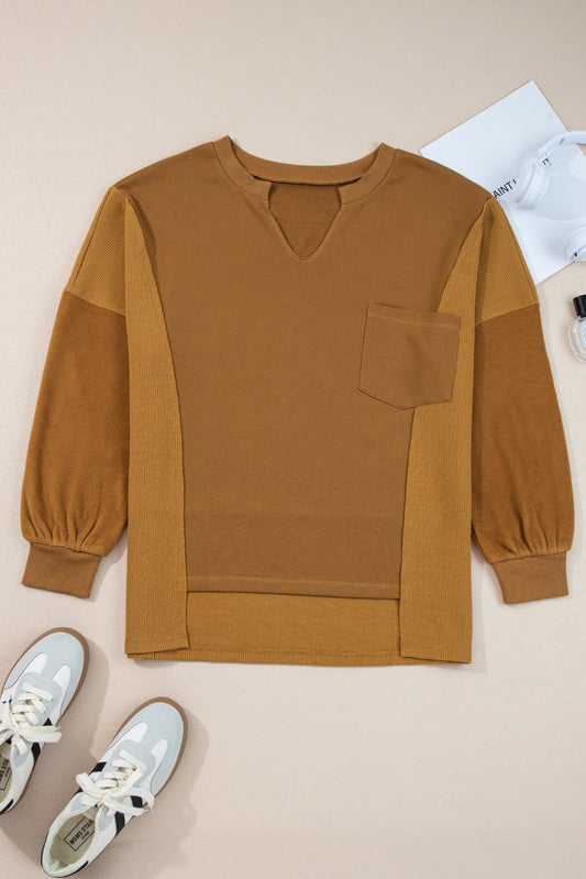 Isabella High Low Patchwork Sweatshirt