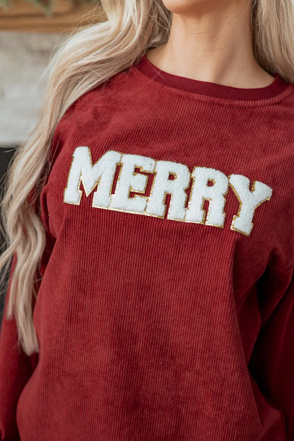 Yazara Graphic Corded Christmas Sweatshirt