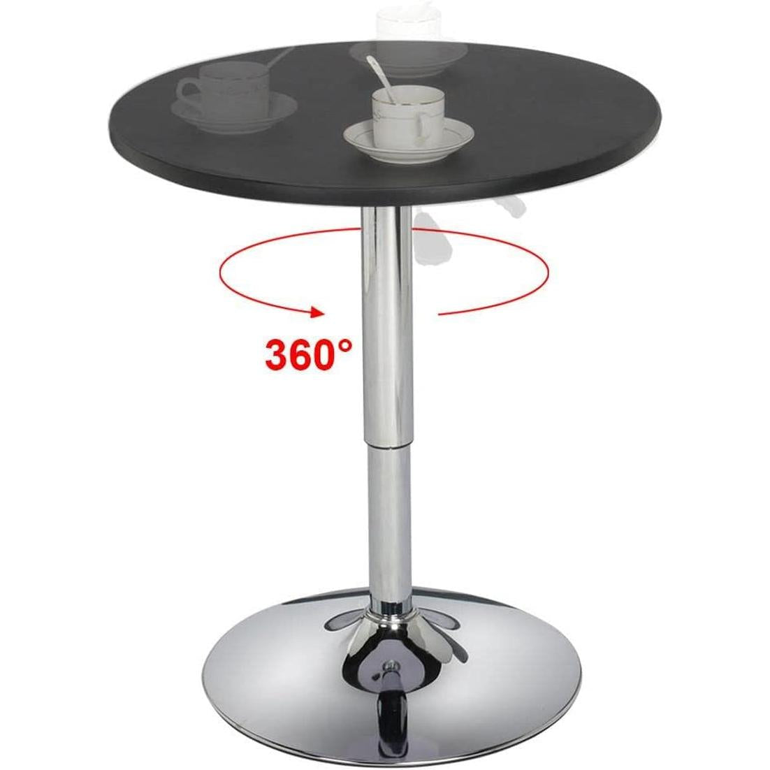 Black Bar Table With 360 Degree Swivel MDF Top Round ShipItFurniture