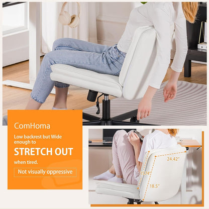 Criss Cross Office Chair Beige With Wheels For Home Office