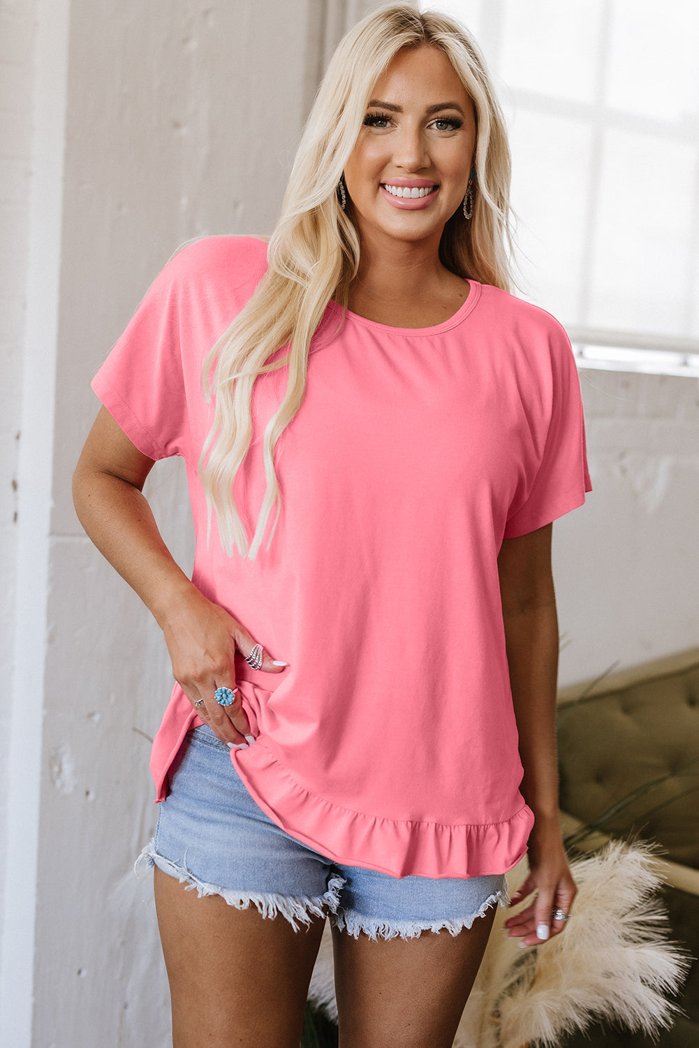 Kimber Frilled Hem Loose Top