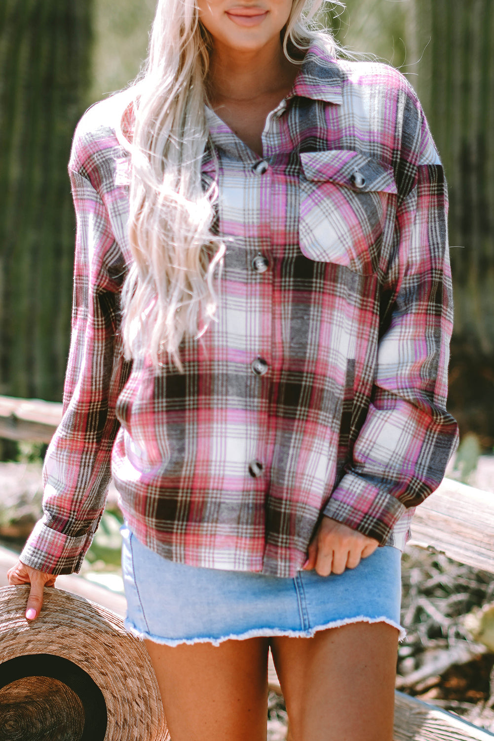 Harper Plaid Flap Up Shacket