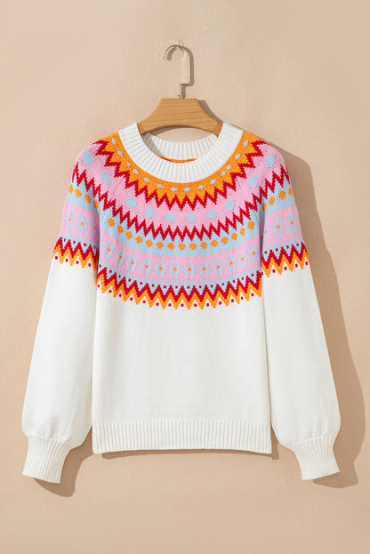 Avery Print Drop Shoulder Sweater