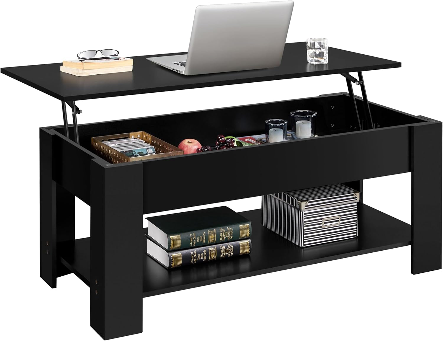 Lift Top Coffee Table With Hidden Compartment 47.5 Inch ShipItFurniture