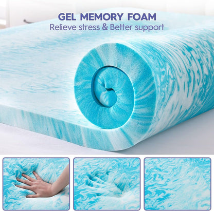 Queen Size Dual Layer Memory Foam Mattress Topper