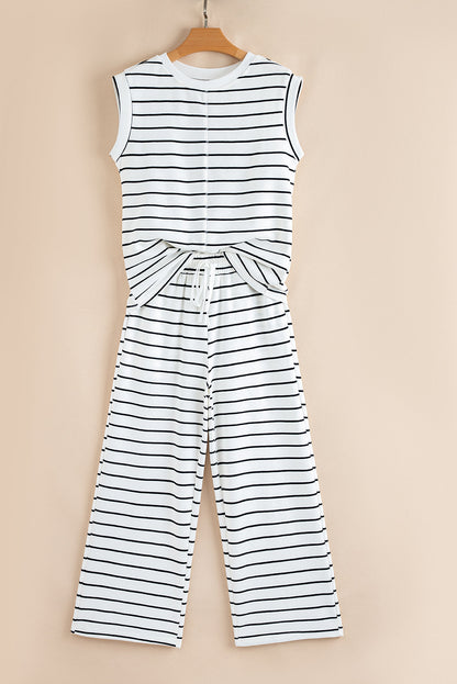 Avery Stripe Casual Wide Leg 2pcs