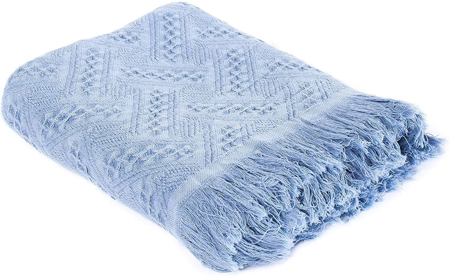 Kasentex 100% Cotton Soft Knitted Throw Blanket, Room Decor, Graduation Gifts, Fathers Day Gift, Mom Gift Kasentex
