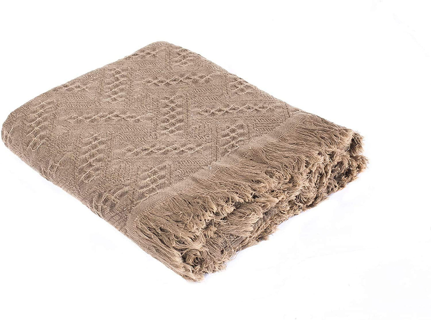 Kasentex 100% Cotton Soft Knitted Throw Blanket, Room Decor, Graduation Gifts, Fathers Day Gift, Mom Gift Kasentex