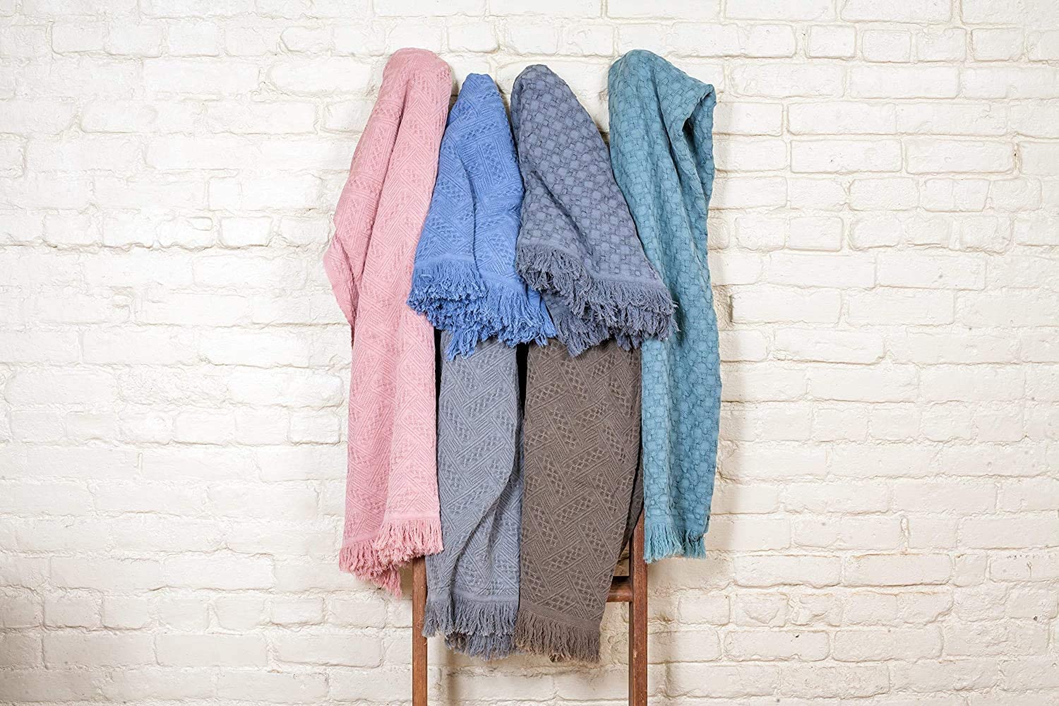 Kasentex 100% Cotton Soft Knitted Throw Blanket, Room Decor, Graduation Gifts, Fathers Day Gift, Mom Gift Kasentex
