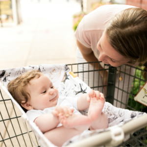 Baby Shopping Cart Hammock | Coming Up Roses Beautiful Floral Print Binxy Baby