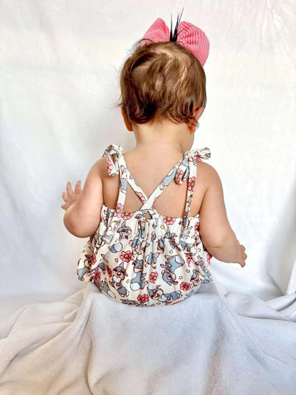 Smocked happy easter thumper tie romper - Get it from Bo
