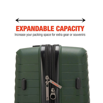 Excavator 3 Piece Expandable Tough Luggage Set Travellty
