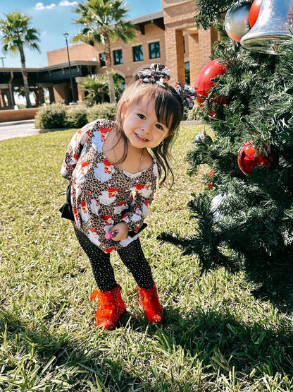 Leopard Santa ruffle romper - Get it from Bo