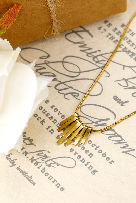 Gold Asymmetric Bar Pendant Necklace - Get it from Bo