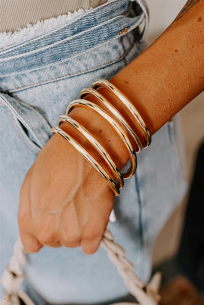 Gold Multi Layer Bangle Bracelet