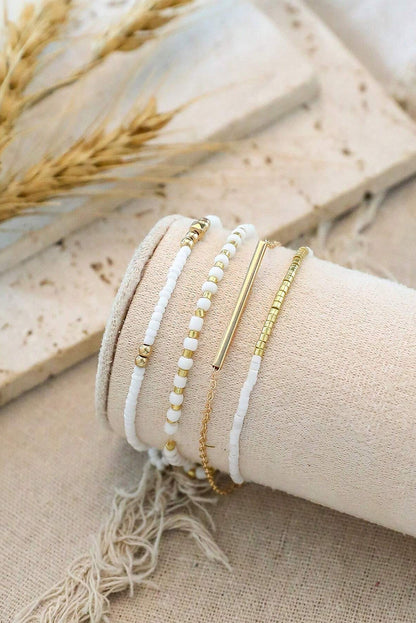 Tiny Beaded Multi Layer Bracelet Set