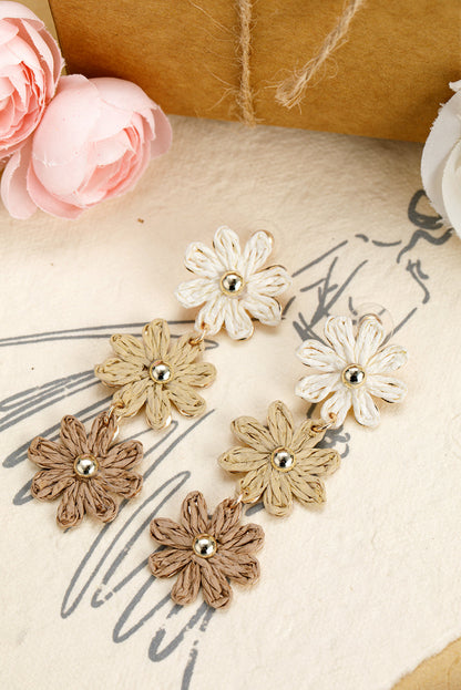 Crochet Flowers Stud Dangle Earrings
