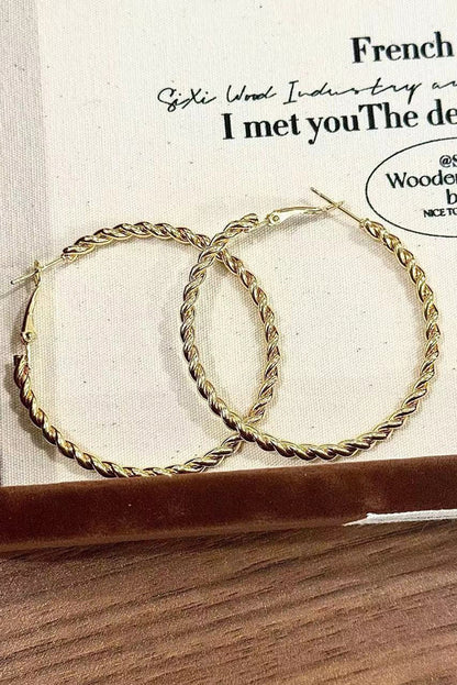 Gold Twisted Large Hoop Earrings