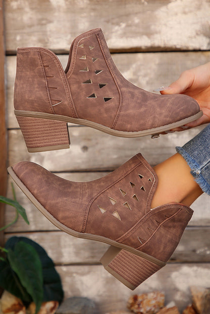 Quinn Cut Out Suede Ankle Boots