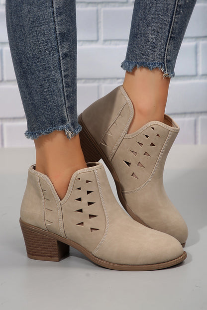Quinn Cut Out Suede Ankle Boots