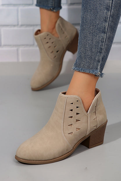 Quinn Cut Out Suede Ankle Boots
