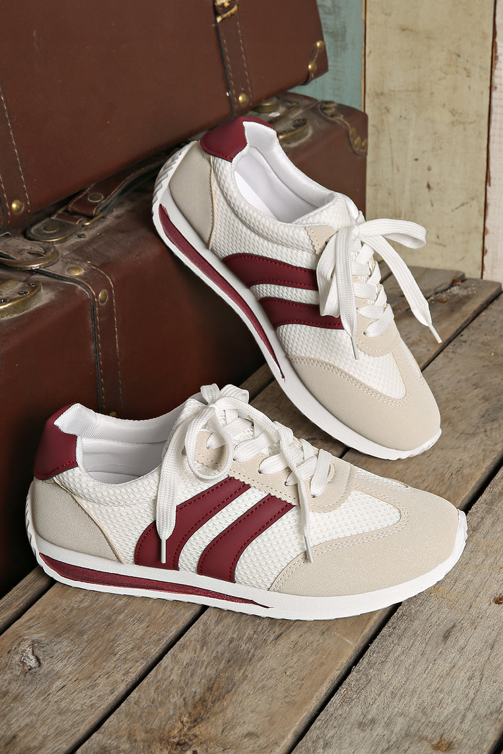 Karter Breathable Lace-up Sneakers Threaded Pear