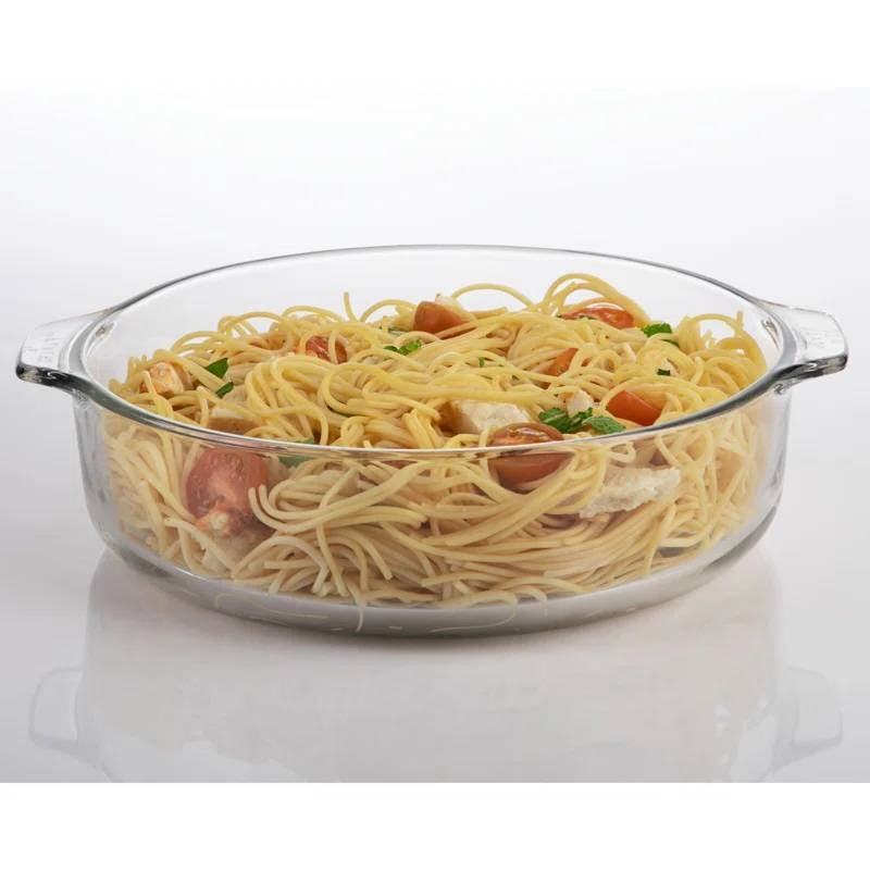 3-Quart Glass Bakeware Casserole Dish Dutch Oven with Oven-Safe Glass Lid FastFurnishings