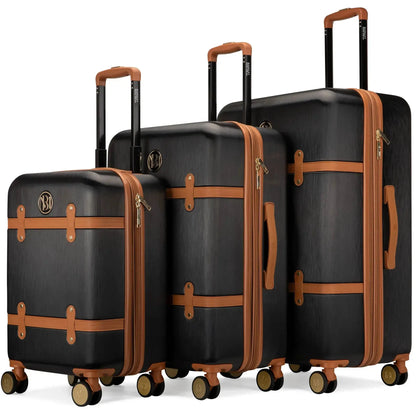 Grace 3 Piece Expandable Retro Luggage Set Travellty