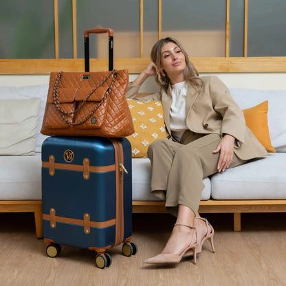 Grace 3 Piece Expandable Retro Luggage Set Travellty