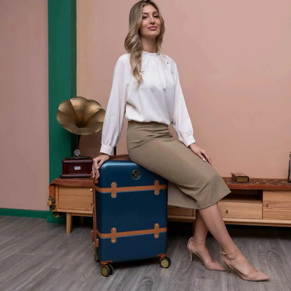 Grace 3 Piece Expandable Retro Luggage Set Travellty