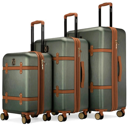 Grace 3 Piece Expandable Retro Luggage Set Travellty
