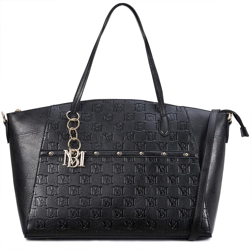 Caroline Vegan Leather Monogram Weekender Duffel Bag Travellty