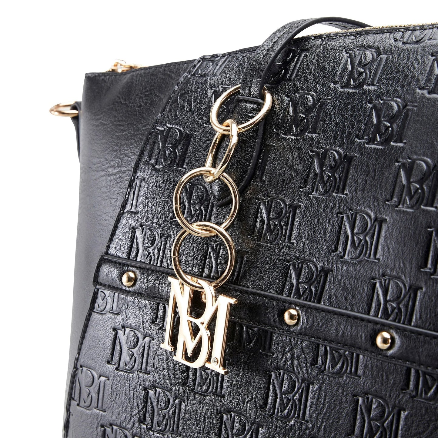 Caroline Vegan Leather Monogram Weekender Duffel Bag Travellty