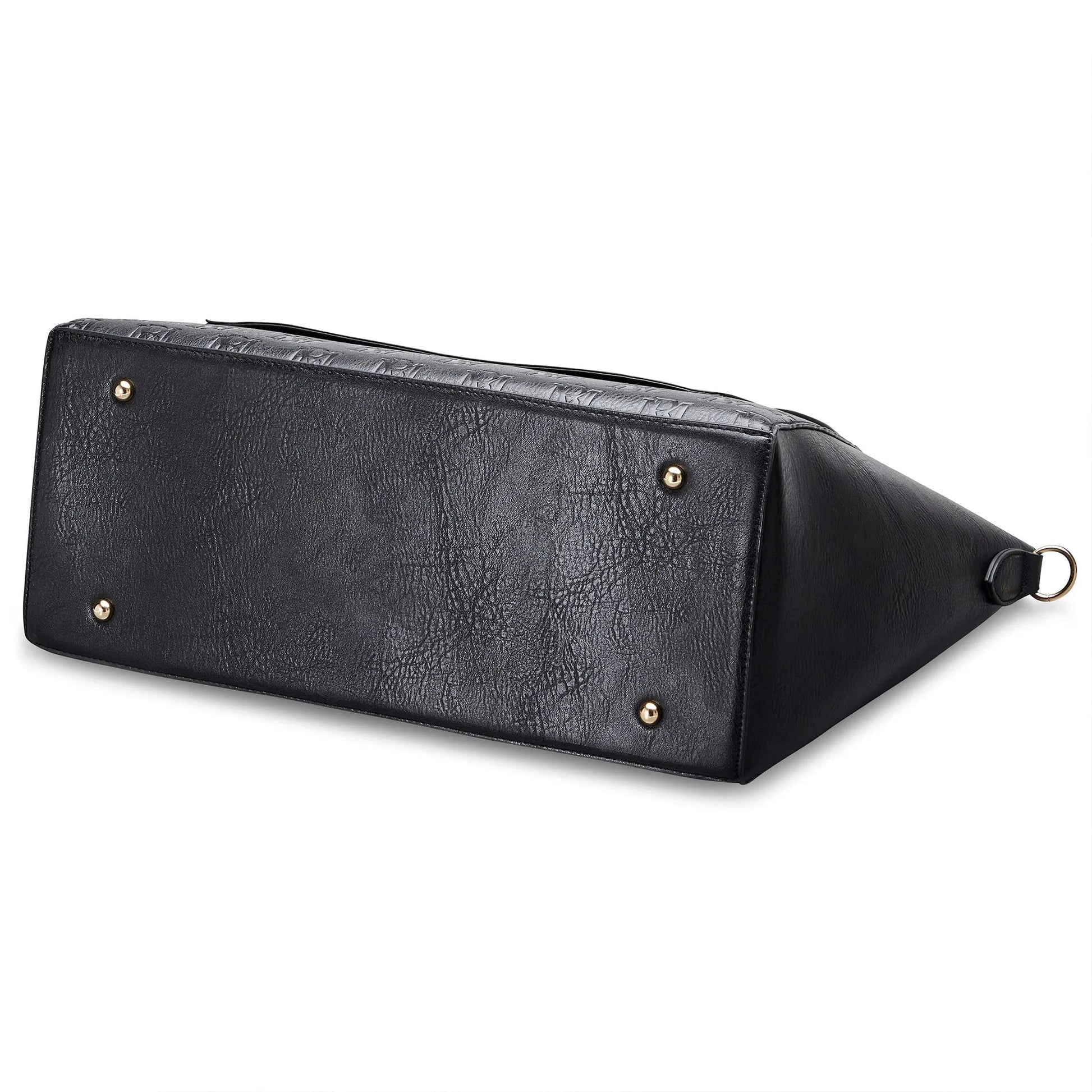 Caroline Vegan Leather Monogram Weekender Duffel Bag Travellty