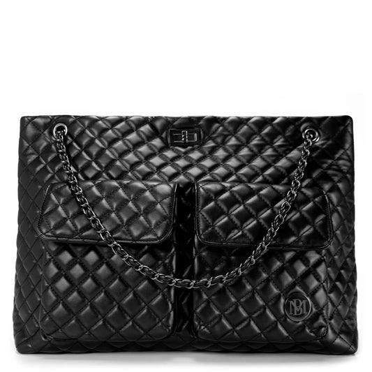 Diana Quilted Vegan Leather Weekender Duffel Bag