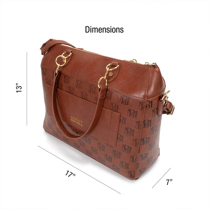 Madalyn Rustic Vegan Leather Weekender Tote Bag